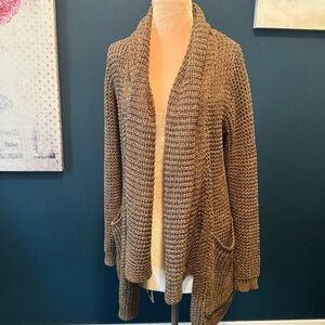 LINE Knitwear Waffleknit Cotton Knee Length Cardigan M